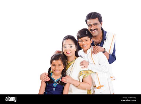 South Indian Parents And Kids Enjoy Stock Photo Alamy