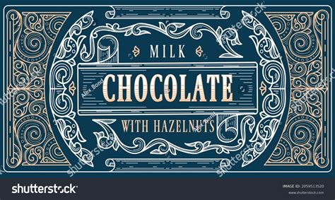 Milk Chocolate Vintage Decorative Ornate Label Stock Vector Royalty Free 2059513520