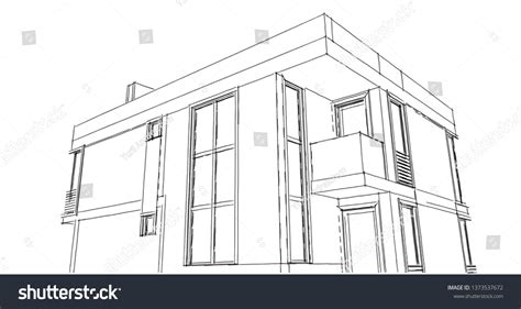Modern House Architecture 3d Illustration Royalty Free Stock Photo