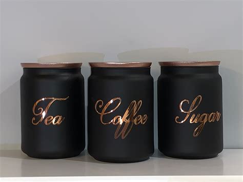 Rose Gold Canisters Australia Tower 3pc Canisters Tea Coffee Sugar