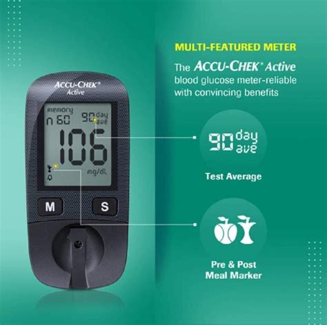 Accu Chek Active Blood Glucose Meter Kit Vial Of Strips Free