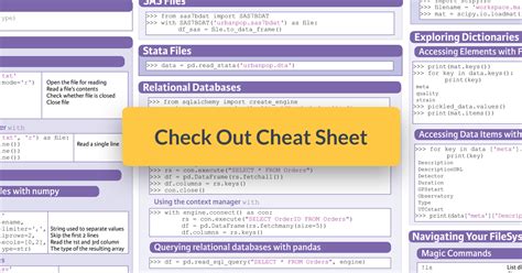 Importing Data In Python Cheat Sheet Datacamp