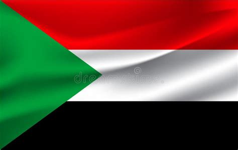 bandeira de sudão bandeira de ondulação realística de republic of the sudan ilustração do vetor