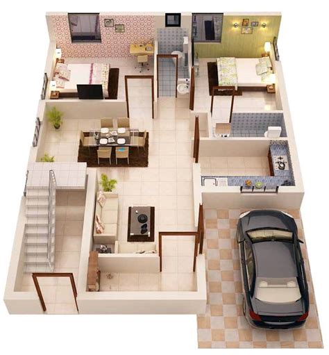 3 Bedroom House Plans 1200 Sq Ft Indian Style 3d 1200 Sq Ft Square