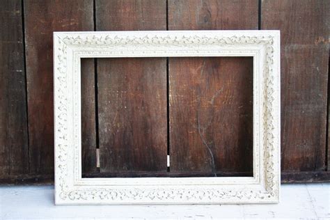 Antique White Wood Large Picture Frame