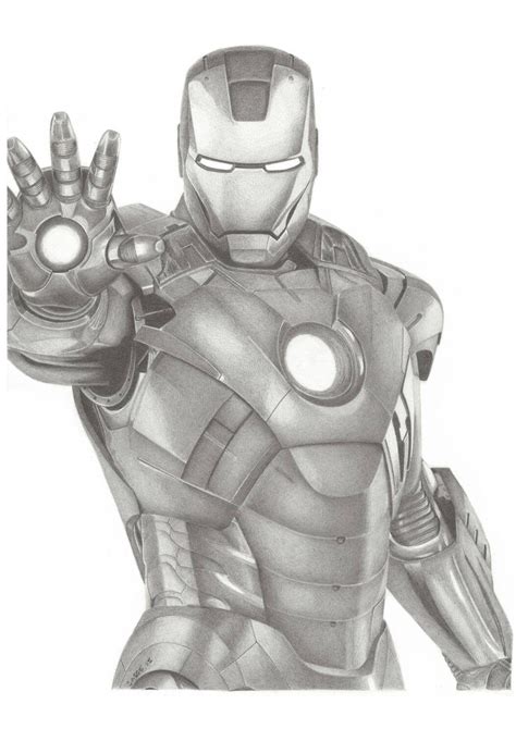 Ironman Marvel A3 Print Off Original Pencil Drawing Limited 25 Copies