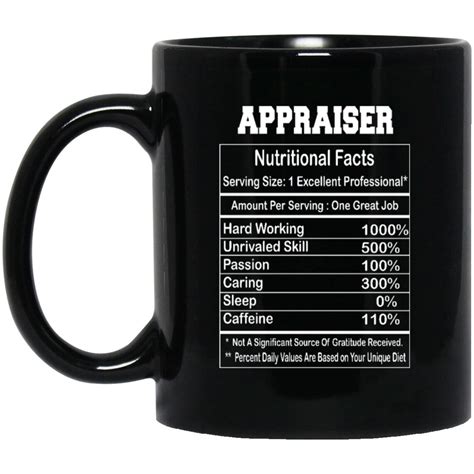 Appraiser Mug Nutritional Facts T Coffee 11 Oz Black Mug Etsy