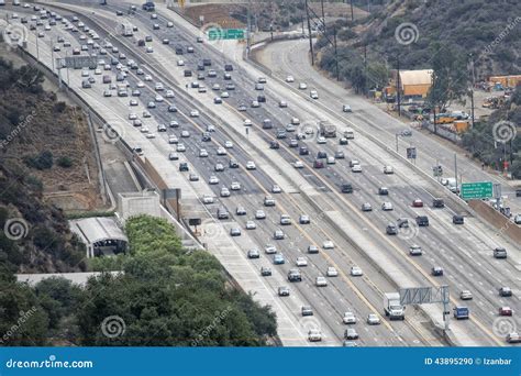Los Angeles Congested Highway Stock Photo Image Of Merging Freeway