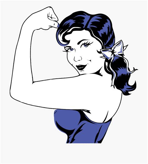 Clip Art Muscular Arm Clipart Woman Flexing Arm Drawing Transparent