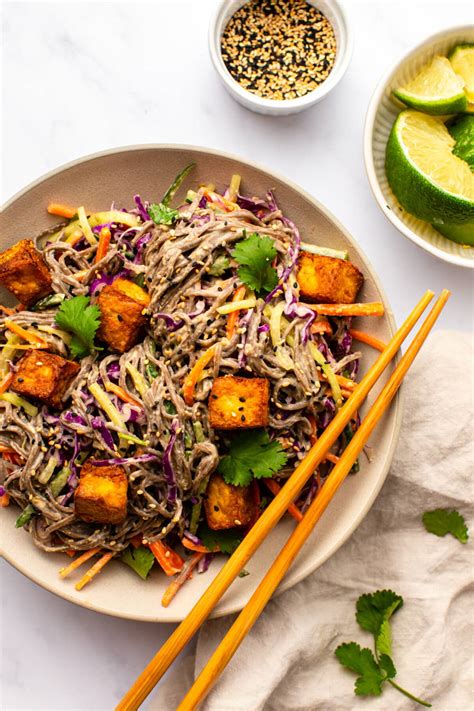 Cold Soba Noodle Salad With Peanut Sauce Vegan From My Bowl