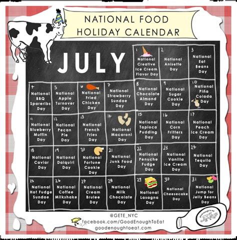 National Food Holiday Calendar 2024 Tildi Gilberte