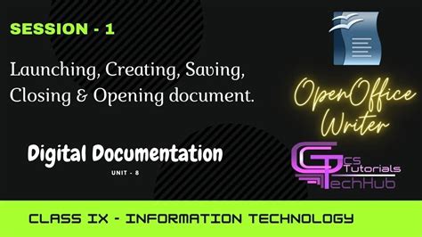 Class 9 Digital Documentation Intro Openoffice Writer It Youtube