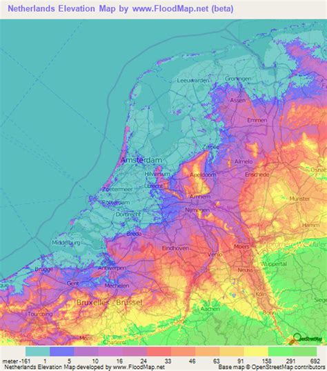 netherlands elevation and elevation maps of cities topographic map contour