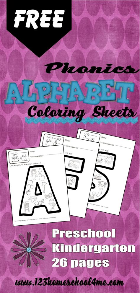 I prepared a new activity for kindergarten students. Phonics Alphabet Coloring Pages Freebie | Free Homeschool ...