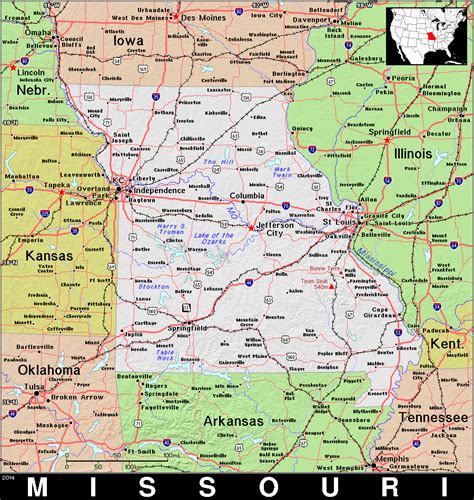 Missouri State Map With Cities Map