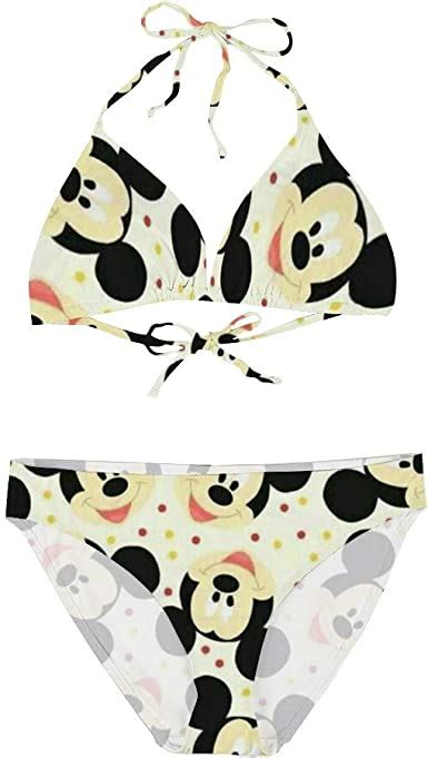 Amazon Com Happy Mickey Mouse Heads Bikini Swimsuit For Women Pools