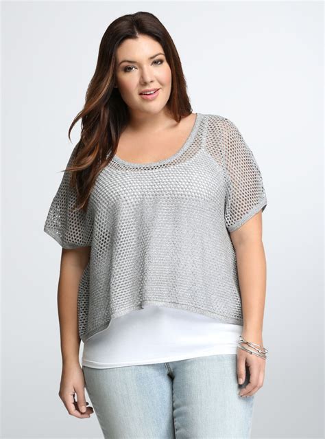 Open Stitch Cropped Pullover From The Plus Size Fashion Community At