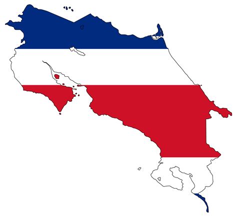 Costa Rica Flag Map Mapsofnet