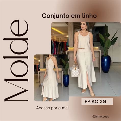 Molde Conjunto Em Linho Produtos Digitais Hotmart