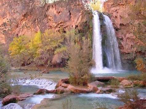 Havasu Falls Iconic Waterfall Of The Havasupai Reservation