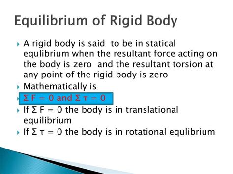 Ppt Equilibrium Of Rigid Body Powerpoint Presentation Free Download