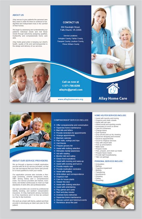 Elegant Playful Home Health Care Brochure Design For A Company By