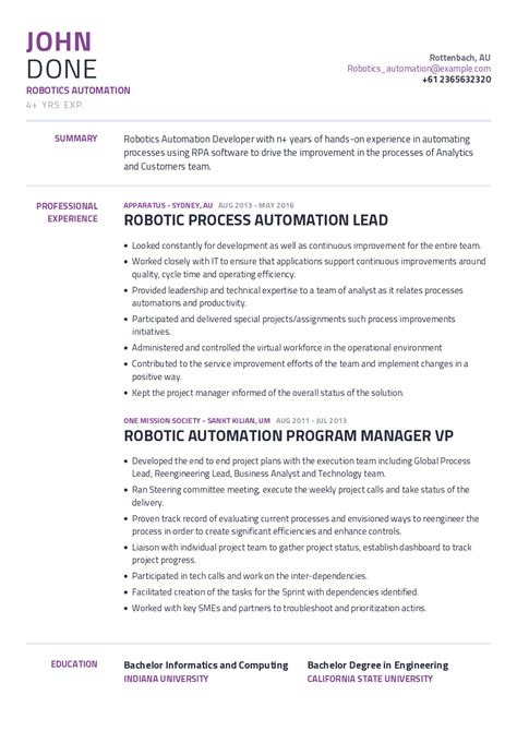 Alright, let's get down to brass tacks. Robotics Automation Resume Example With Content Sample ...