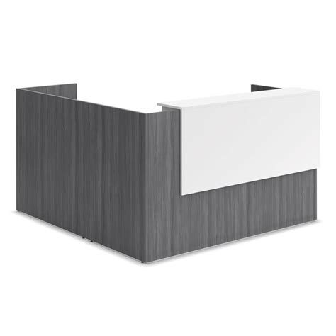 L Shaped Reception Desk With Reception Overlay 8 Colors Mcaleers
