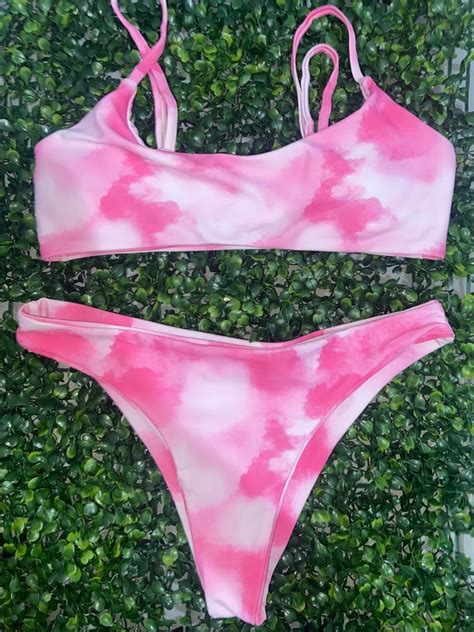 Pink Tie Dye Bikini Women S Fashion Swimwear Bikinis Swimsuits On