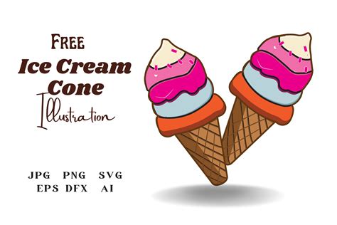 Free Ice Cream Cone Clipart Png Eps Grafik Von Elenordesign Creative