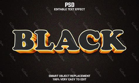 Black Text Effect Photoshop Premium Psd File