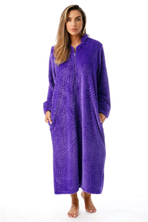 Robes Sleep And Lounge Just Love Plush Zipper Lounger Robe