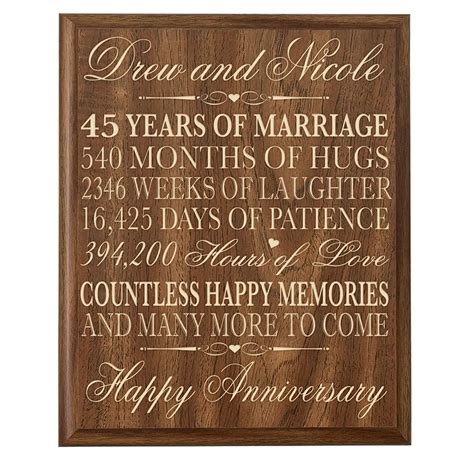 Buy Lifesong Milestones Personalized 45th Wedding Anniversary T For
