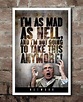 NETWORK mad as Hell Quote Poster - Etsy