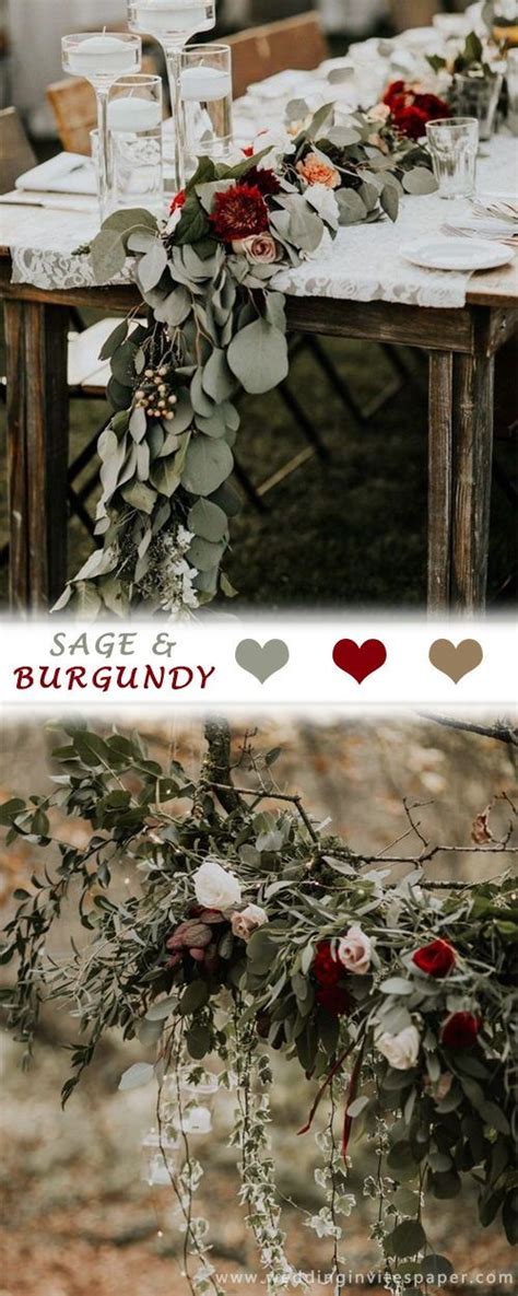 Top 6 Sage Green Weddings Color Palettes Sage And Burgundy Fall And