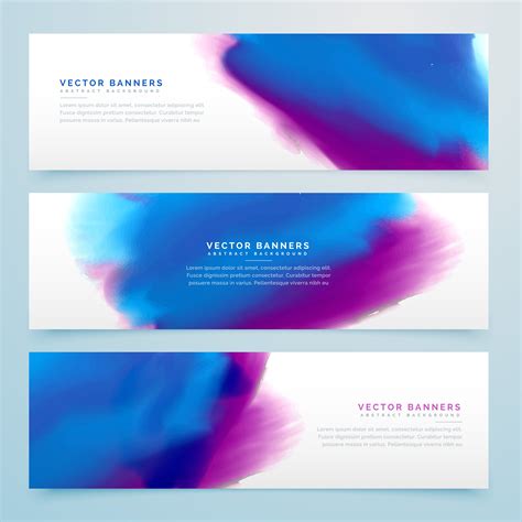 Blue And Purple Watercolor Header Banners Download Free Vector Art