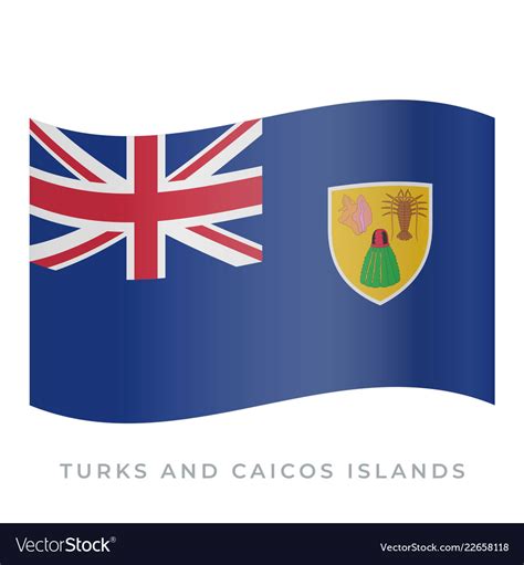 Turks And Caicos Islands Waving Flag Icon Vector Image