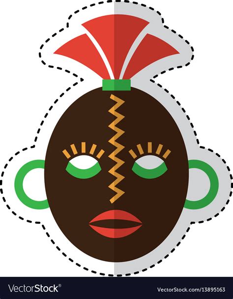 African Mask Ethnicity Icon Royalty Free Vector Image