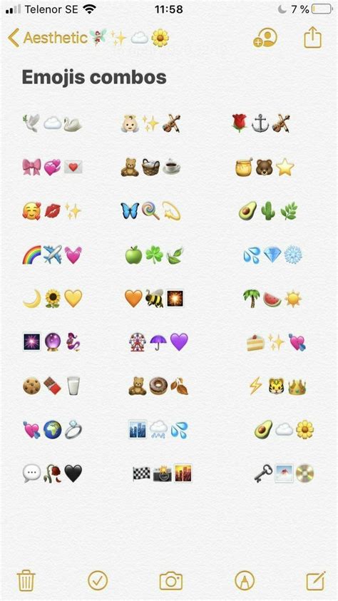 Aesthetic Emoji Combos In Emoji For Instagram Cute Emoji