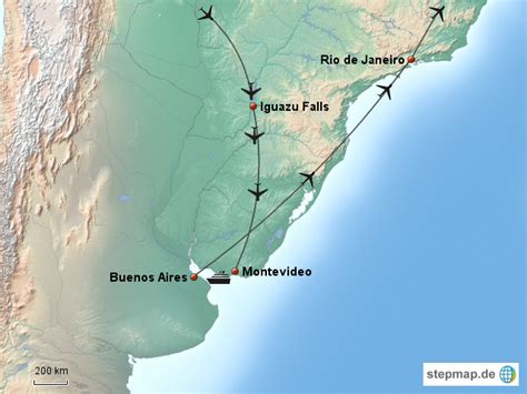 Stepmap Iguazu Falls Landkarte Für Südamerika