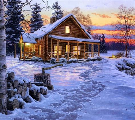 Mountain Cabin Christmas And Winter Pinterest