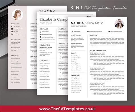 This cv format in ms word download set. Simple CV Bundle for MS Word, Cover Letter, References ...