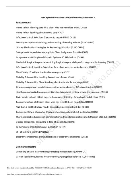 ATI comprehensive review - Browsegrades