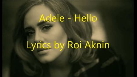 Hello Adele Lyrics Youtube