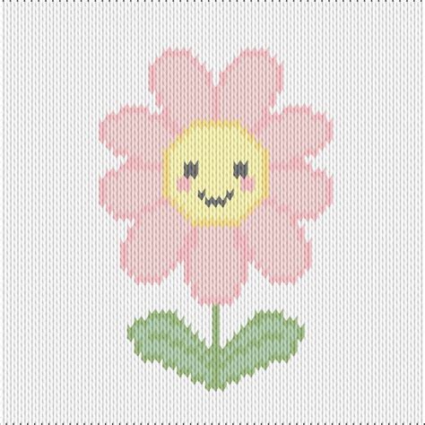 Knitting Motif Chart Happy Flower Knitting Charts Flower Chart