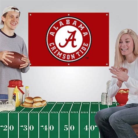 Alabama Crimson Tide Fan Banner And Tablecloth 2piece Football Party Kit