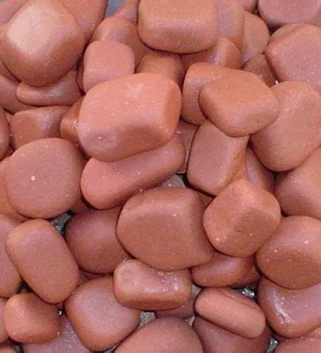 Outdoor Semi Round Red Sandstone Pebble For Landscaping Dimensions