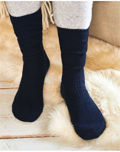 Navy Ribbed Cashmere Socks Pure Collection
