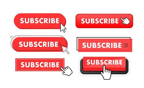 Premium Vector Set Of Subscribe Button Hand Pointer Clicking