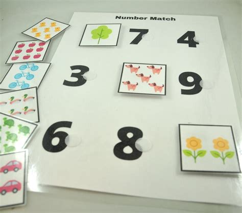 Number Match Worksheet Number Matching Game Educational Etsy